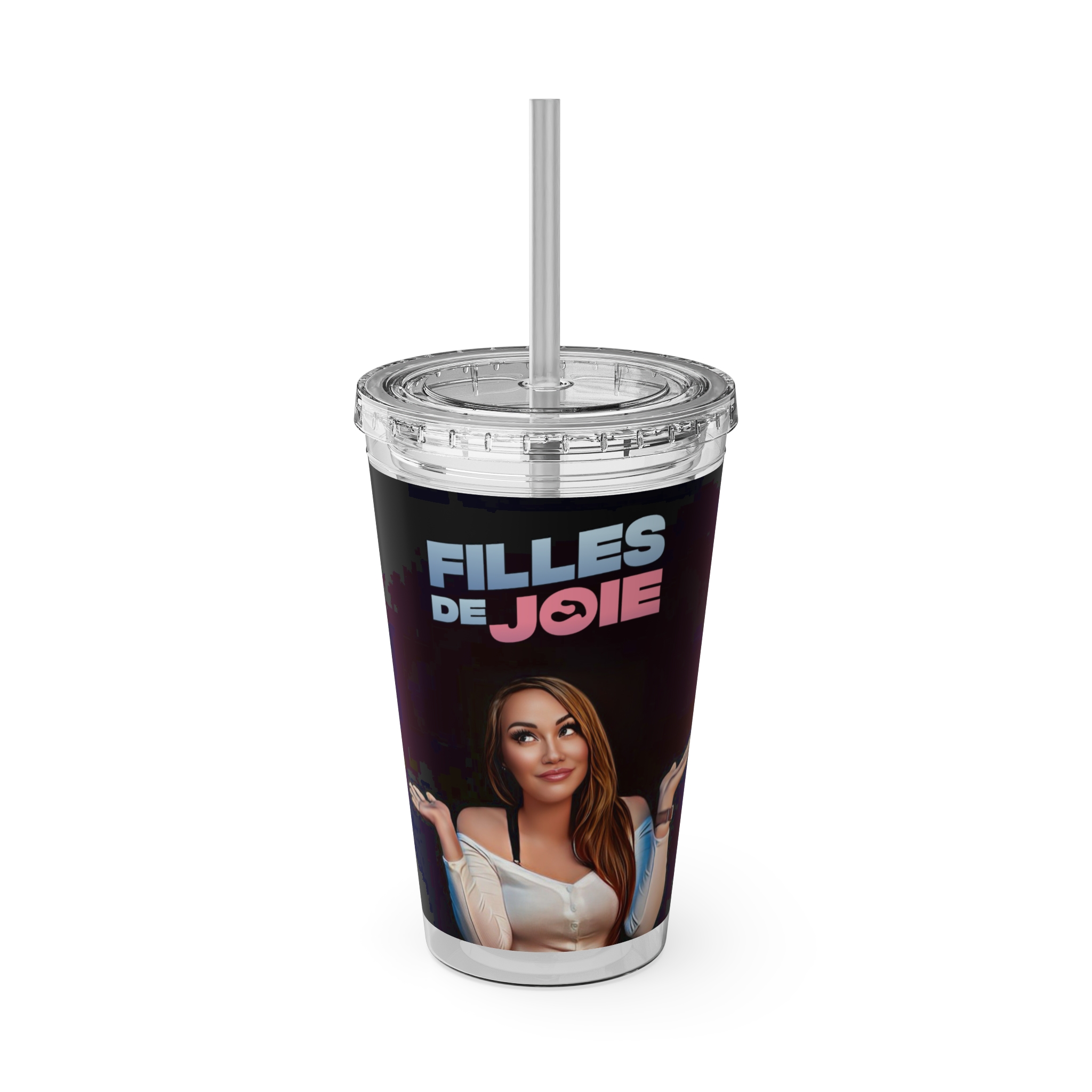 Gobelet Sunsplash avec paille, 16 oz – Image 2