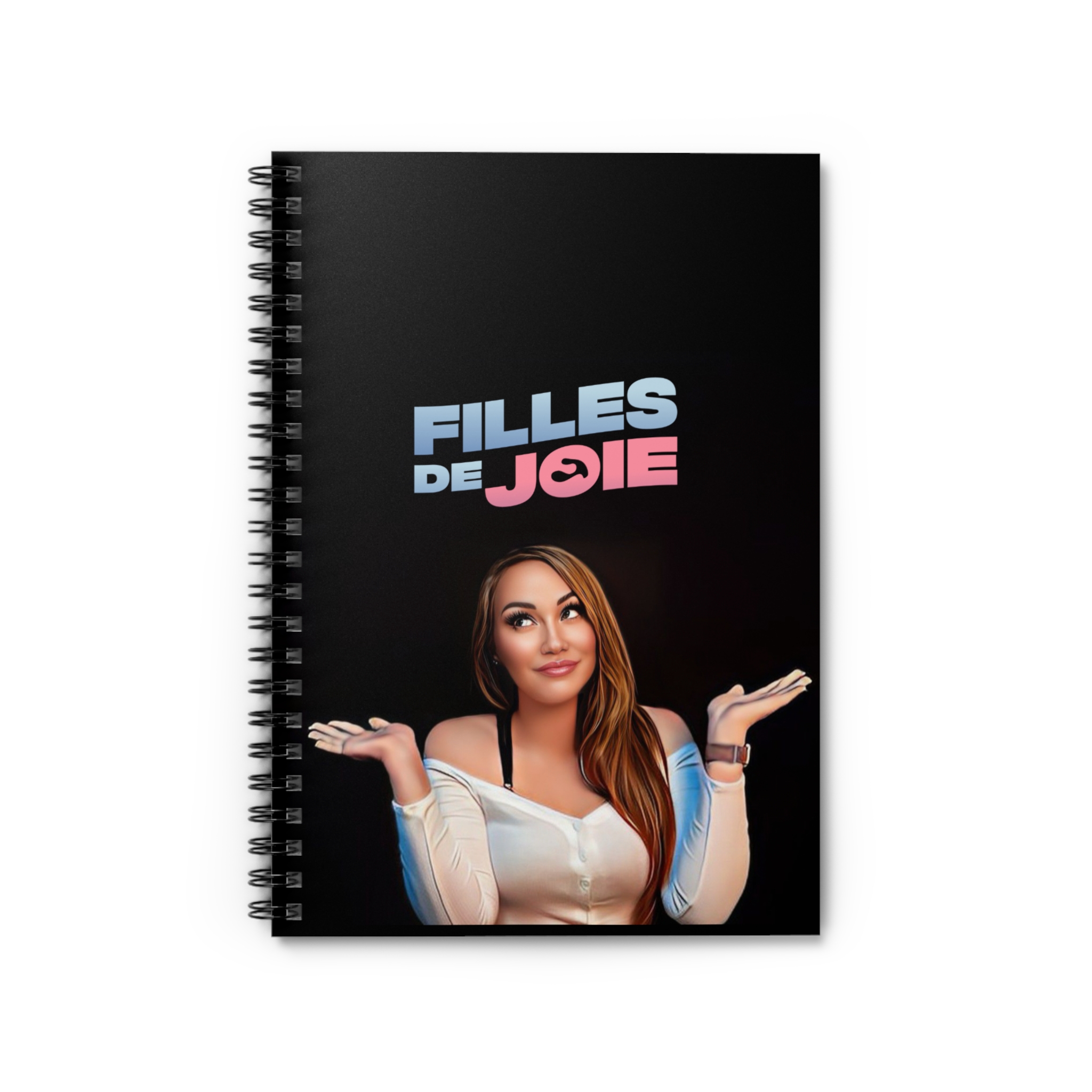 Cahier spirale avec la face de Sonia