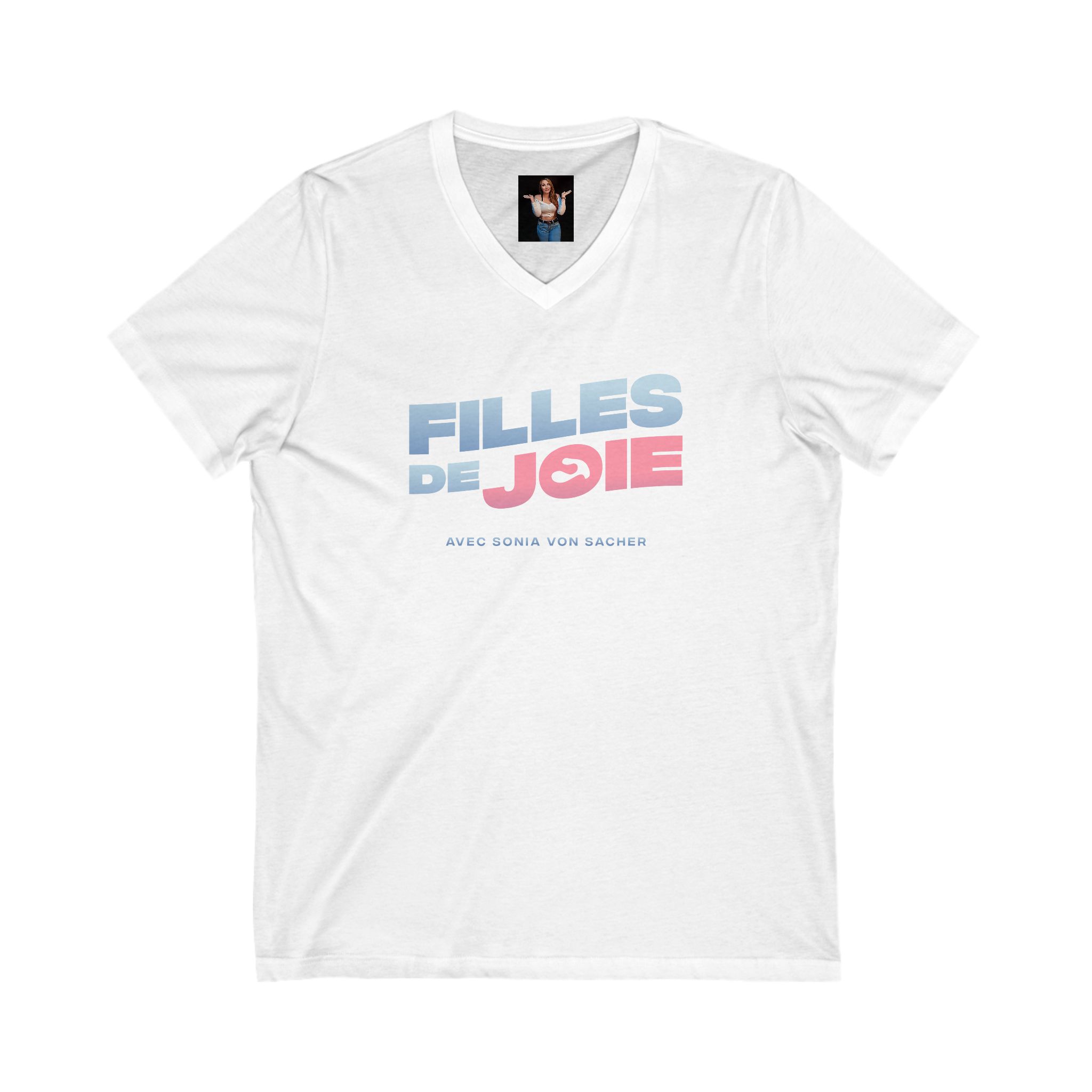 T-shirt unisexe jersey à manches courtes, col en V de douchebag – Image 3